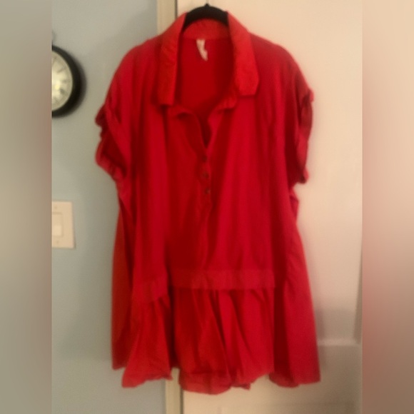 Anthropologie Daily Practice Offsides Mini Dress in Bright Red XLP - Picture 3 of 12